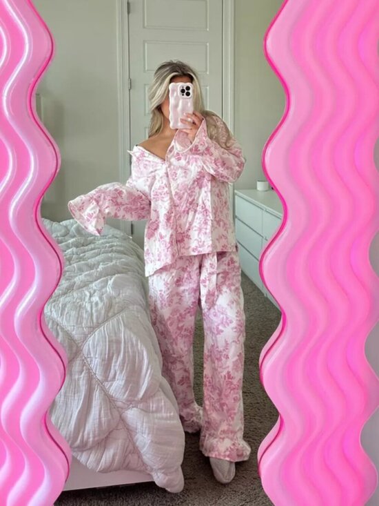 Pottery Barn Teen Other - POTTERY BARN Teen LoveShackFancy Flannel Pajama Set in Pink Size Medium